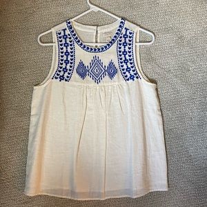 NWT J Crew Embroidered Linen Top